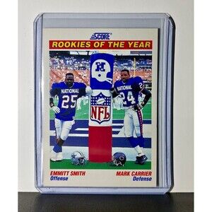 Emmitt Smith / Mark Carrier 1991 Score NFL #675 Card Dallas Cowboys / Bears
